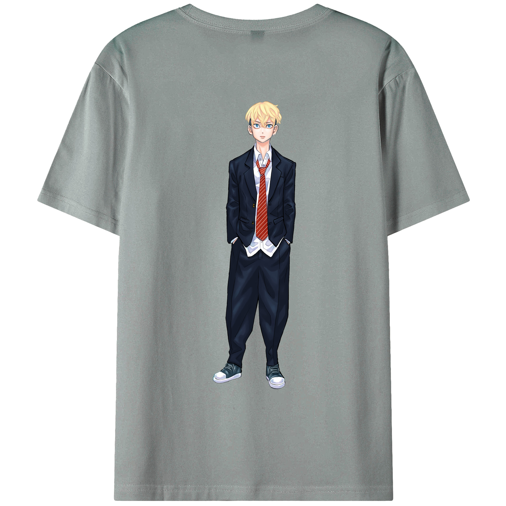 （画像用） 東京リベンジャーズ Tokyo Revengers 綿100％ メンズ半袖Tシャツ（バックプリント） 通気性